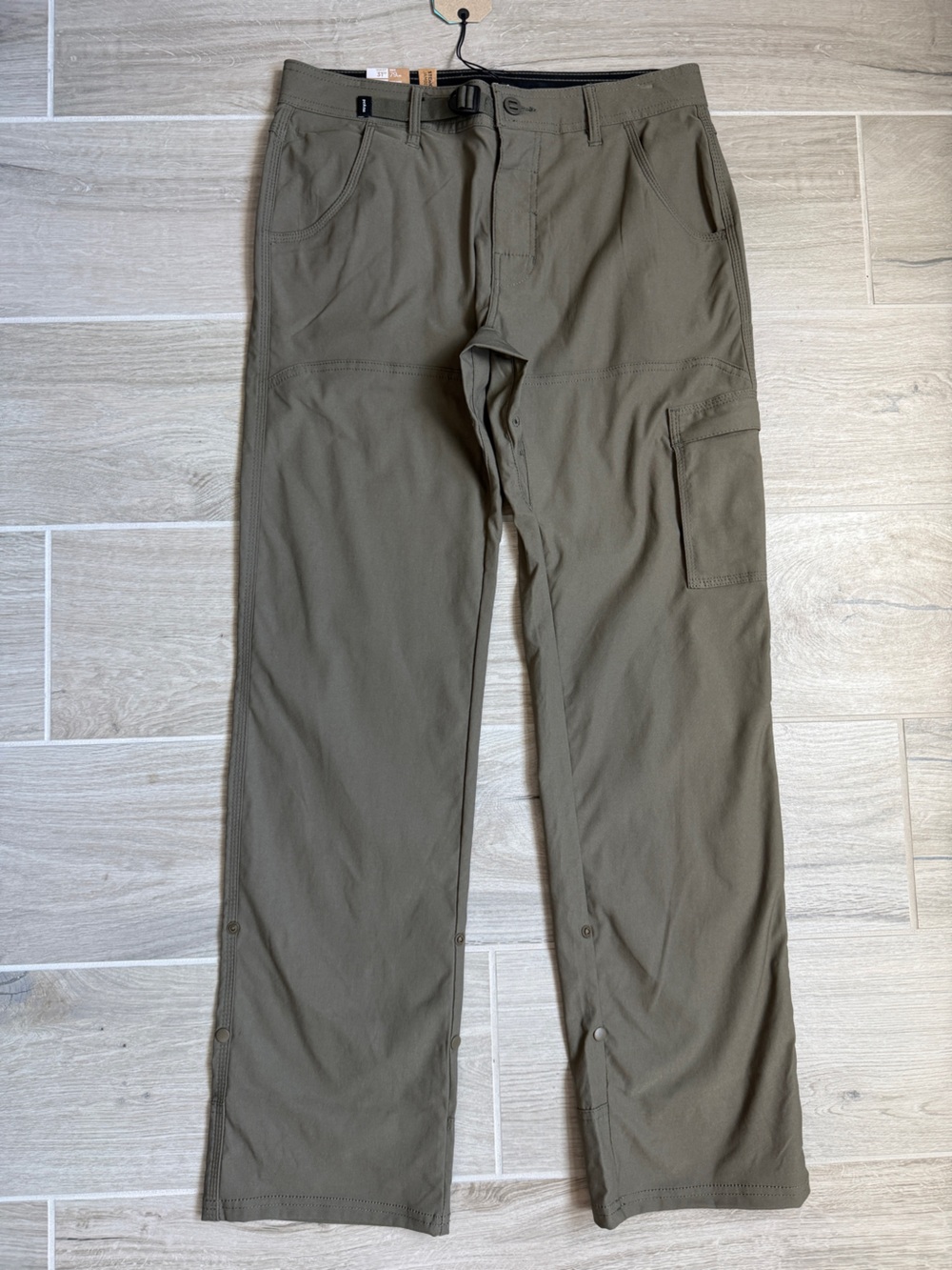 prAna Mens 31x32 Stretch Zion Pant II Mud Brown Straight Hiking Cargo Pants NWT